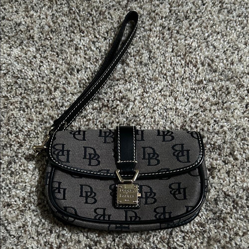 Dooney & Bourke Black and Gray Wristlet